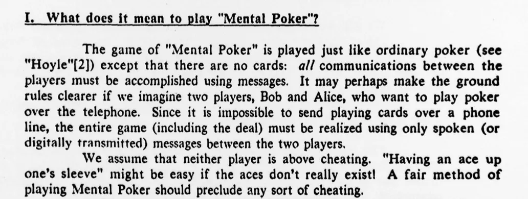 Excerpt from the Mental Poker paper.